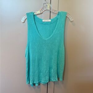 Free people women’s turquoise sleeveless scoop neck tank top size medium